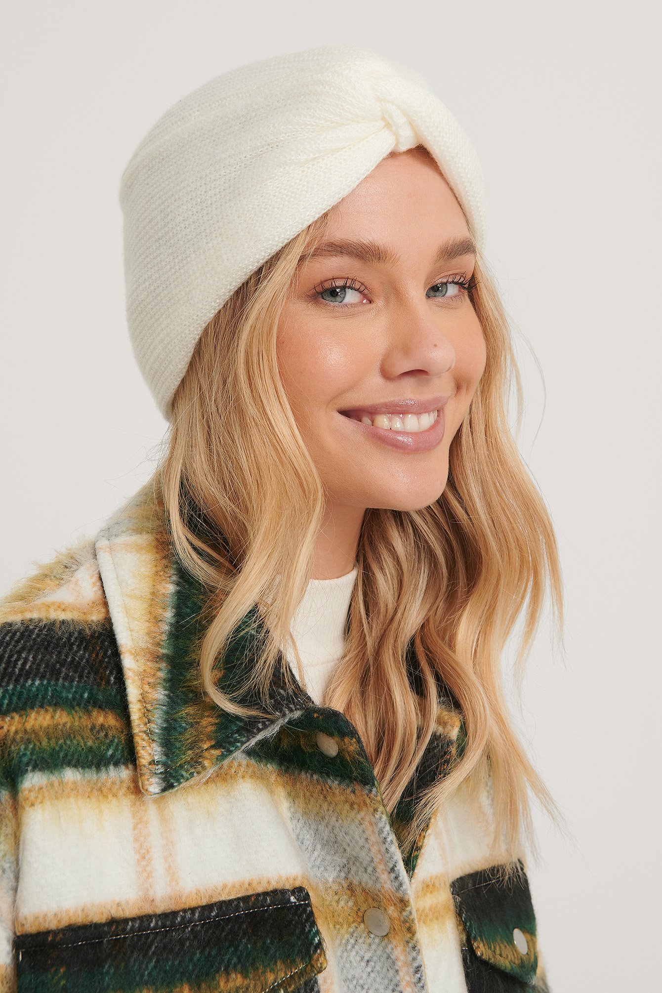 Offwhite Knotted Turban Beanie