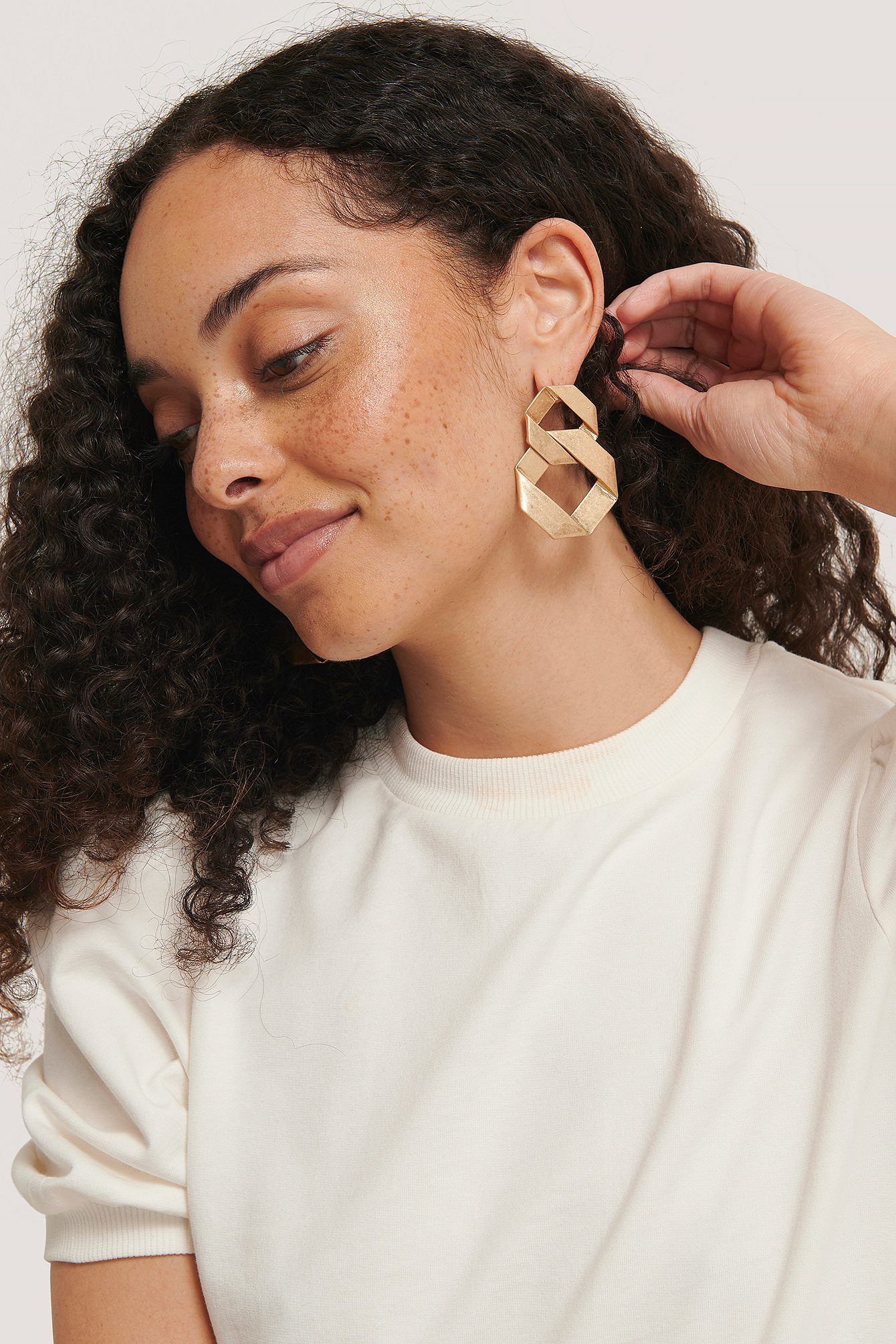 Gold Matte Wrapped Circled Earrings