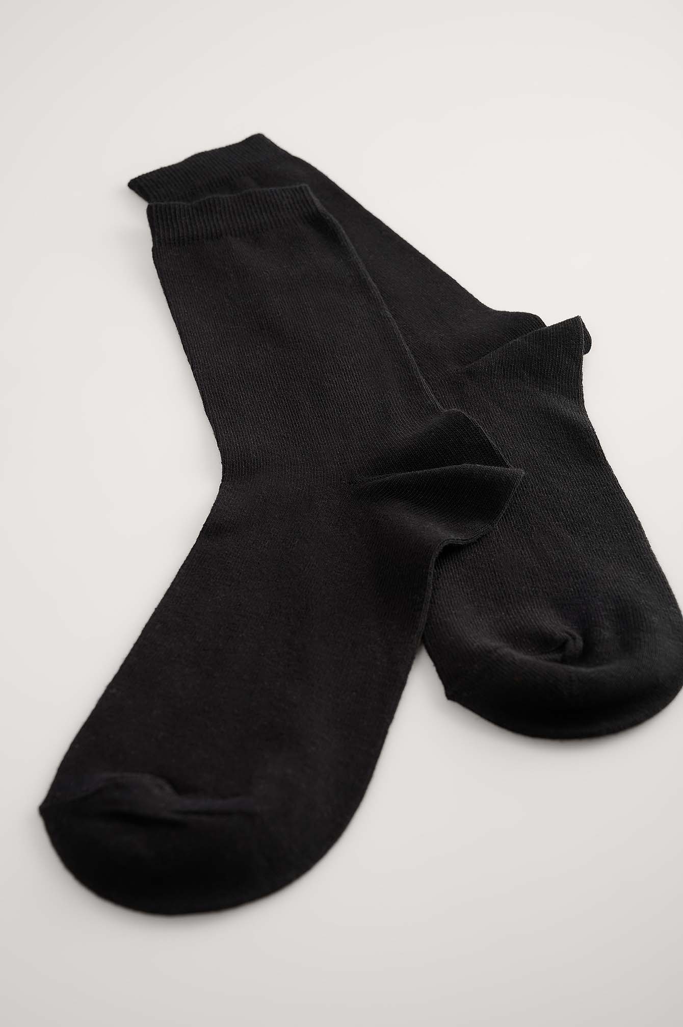 Black Organic Basic Socks 5-pack