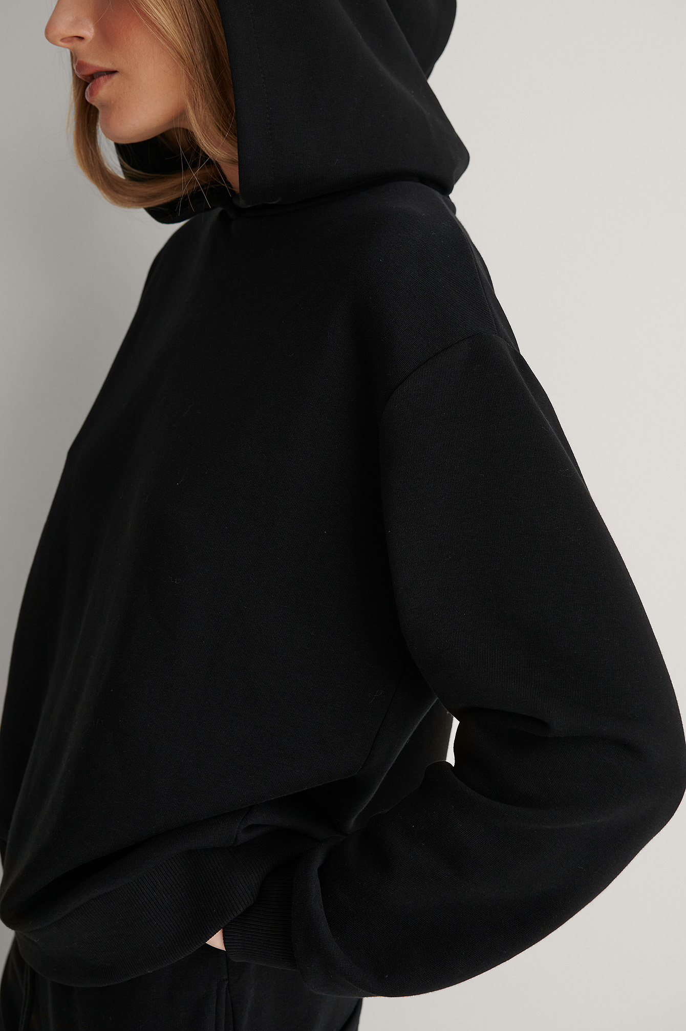 Black Oversized Relaxed Hoodie