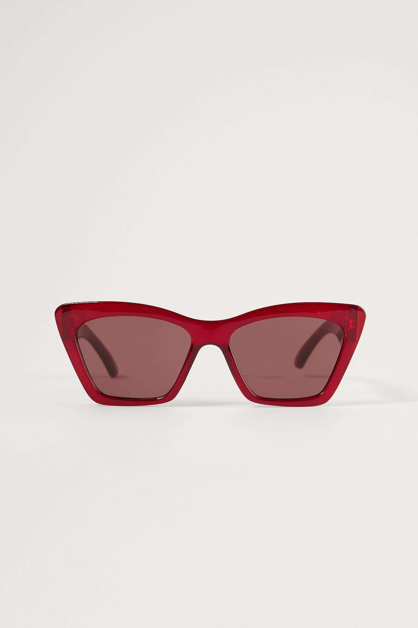 Dark Red Pointy Squared Cateye Sunglasses
