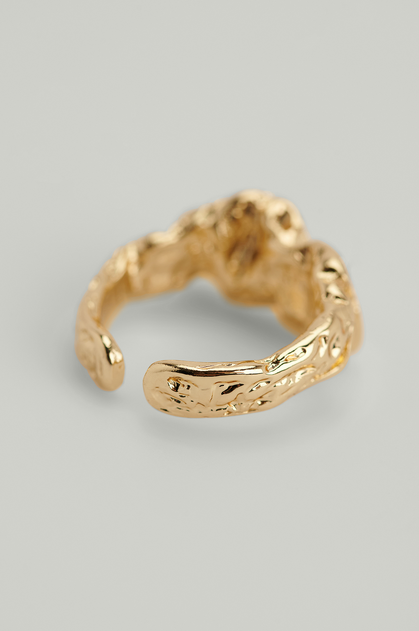 Gold Recycled Chunky Hammered Ring