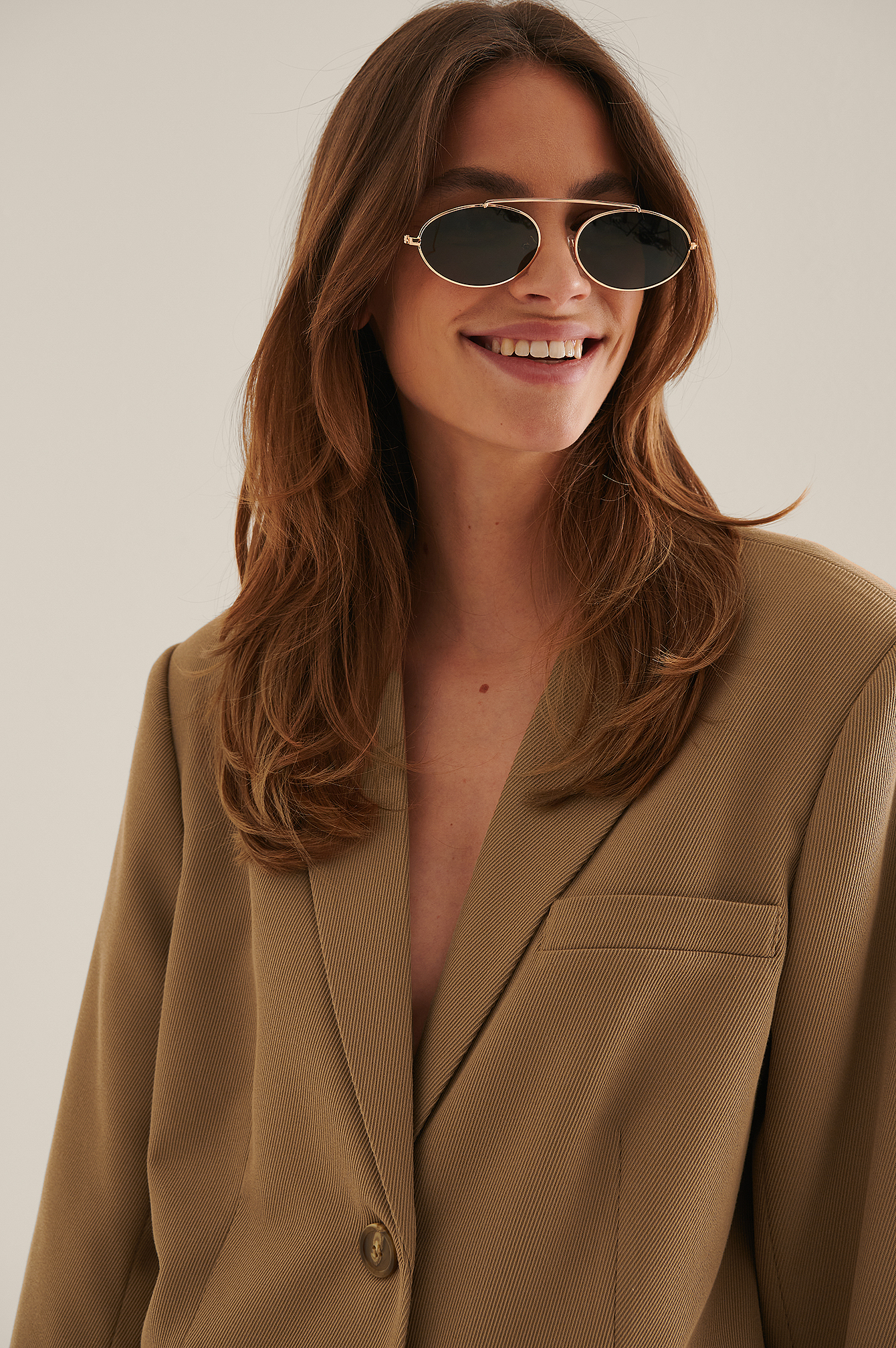 Gold/Green Rounded Top Bridge Sunglasses