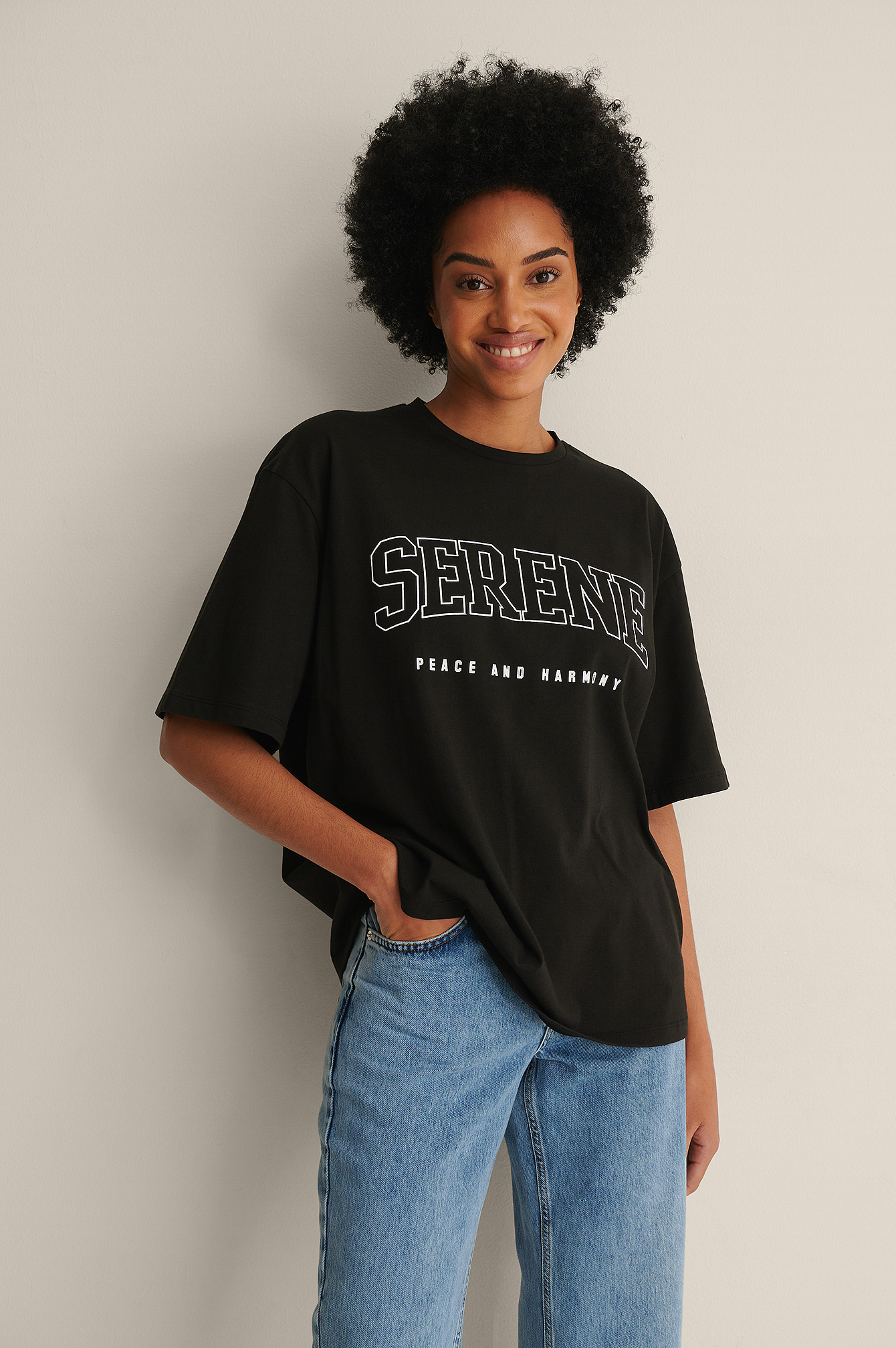 Black Serene Printed T-Shirt