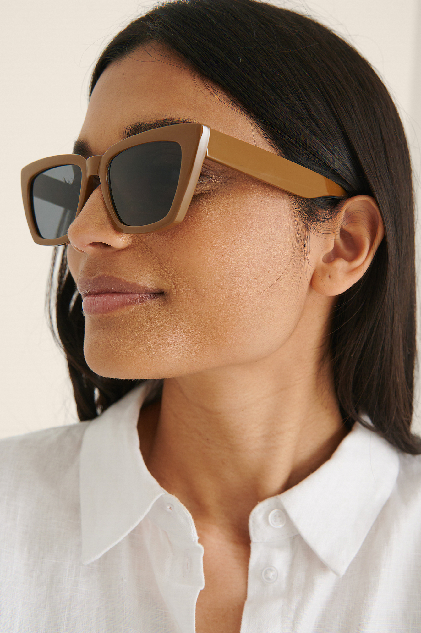 Camel Basic Recycled Squared Sunglasses