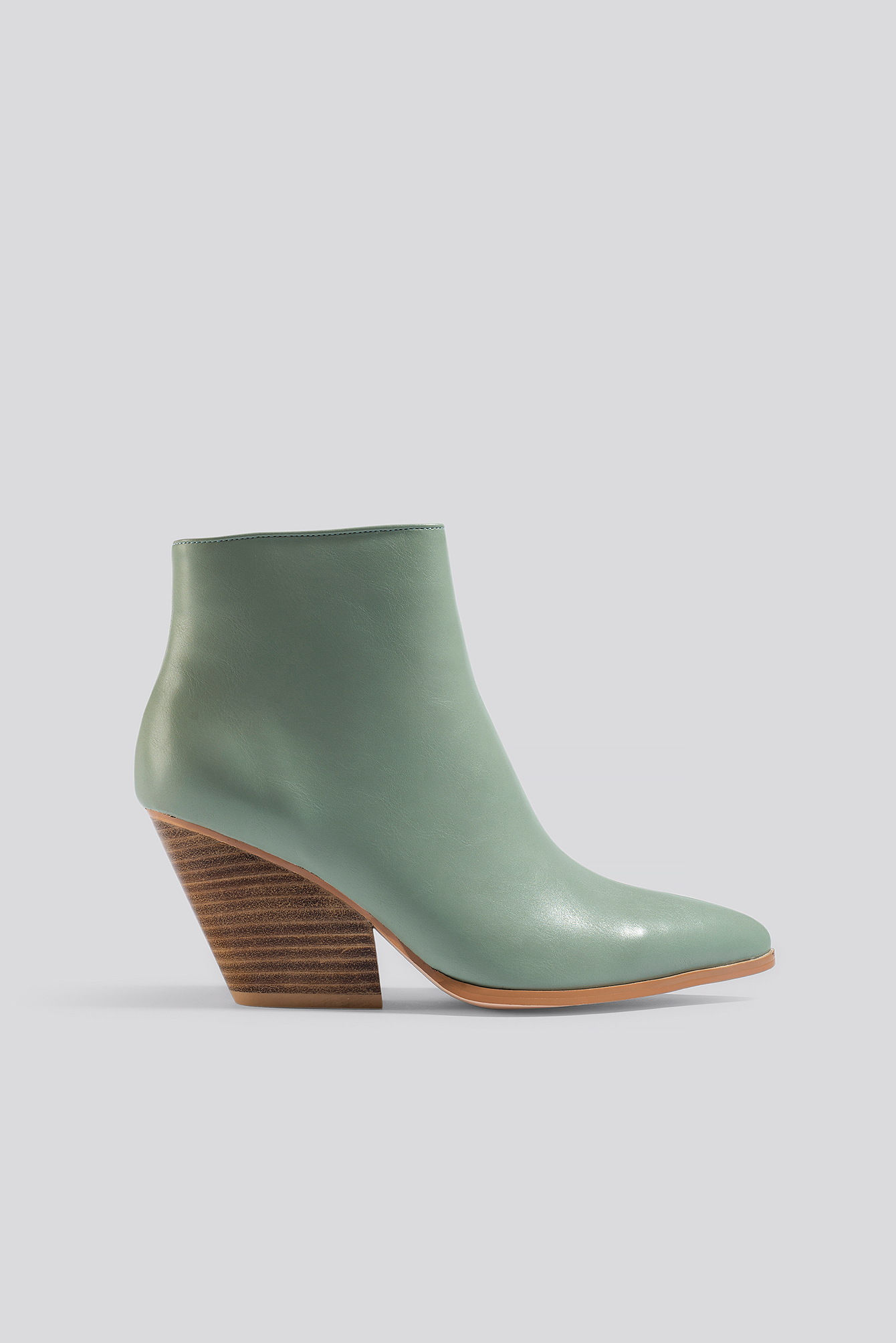 Dusty Green Western Heel Pointy Boots