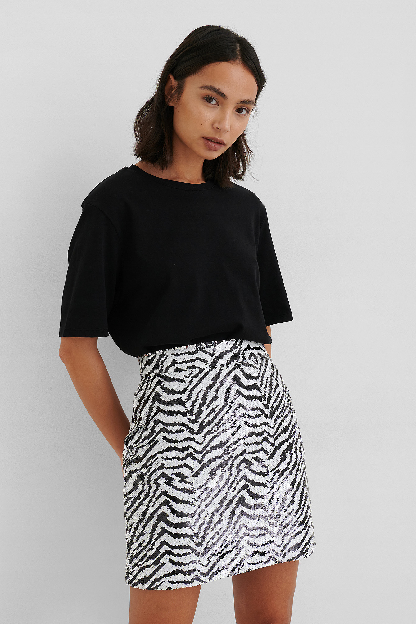 Zebra Zebra Sequin Mini Skirt
