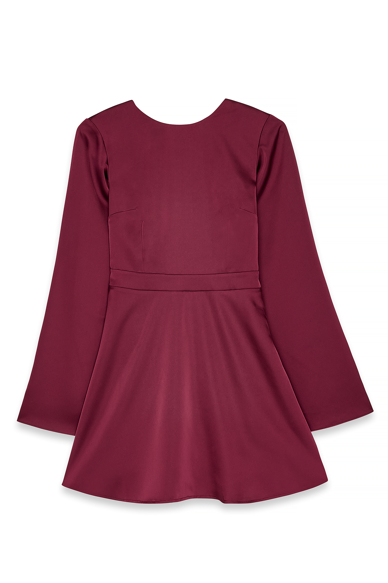 Wine Open Back Mini Dress