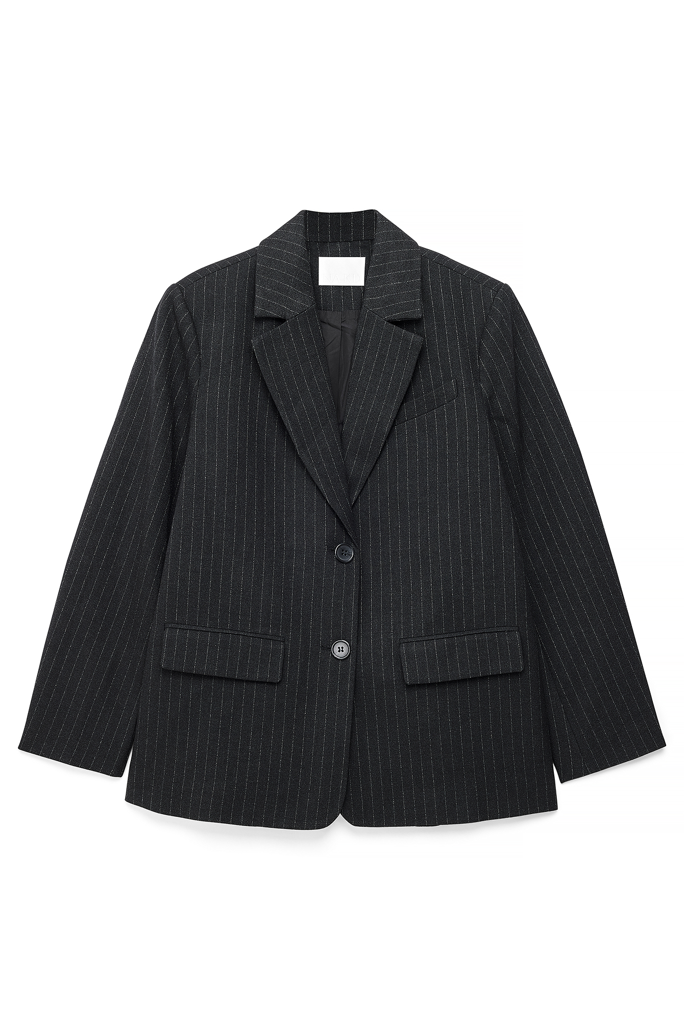 Grey Stripe Oversized Structured Blazer