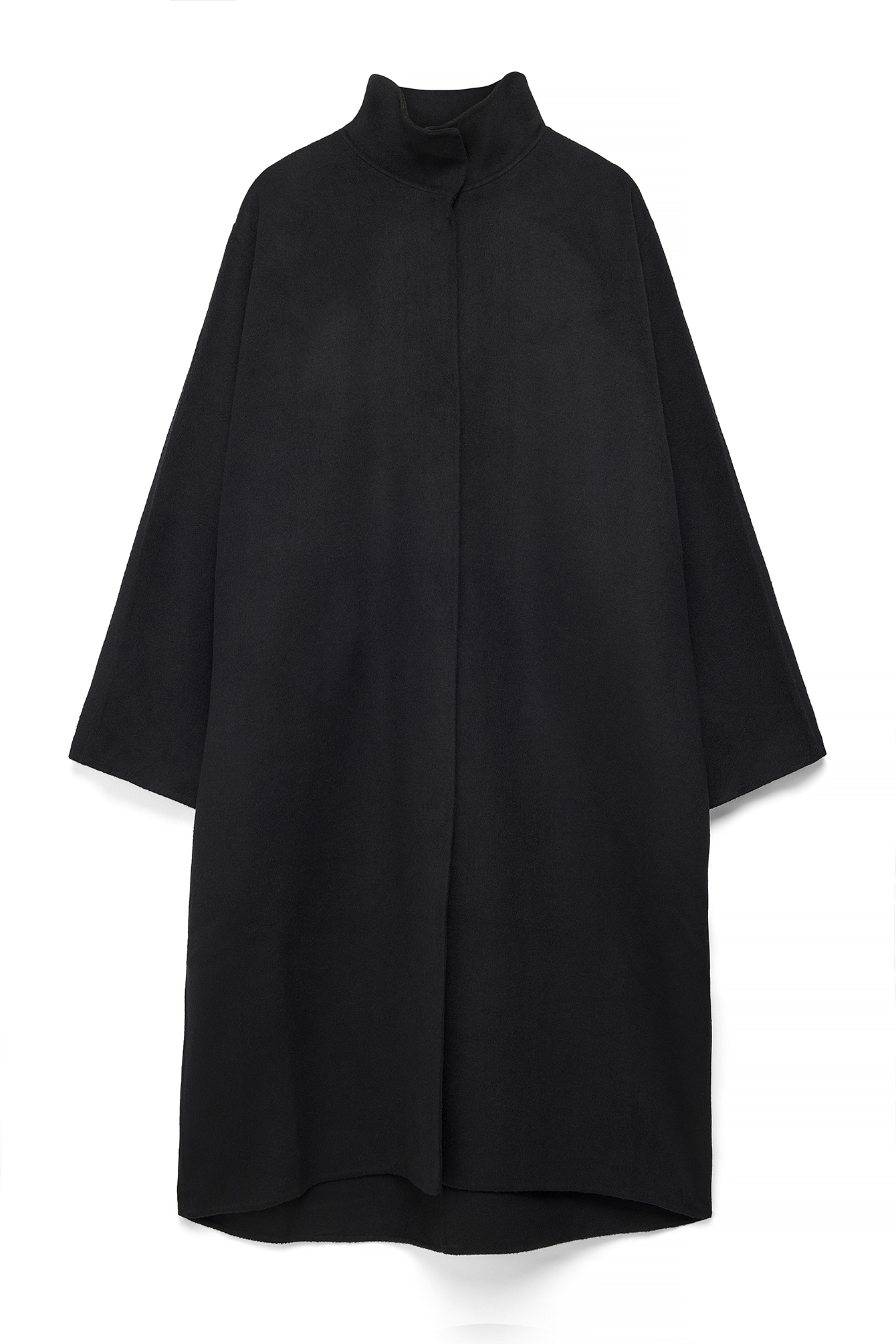 Black Oversized Wool Blend Coat