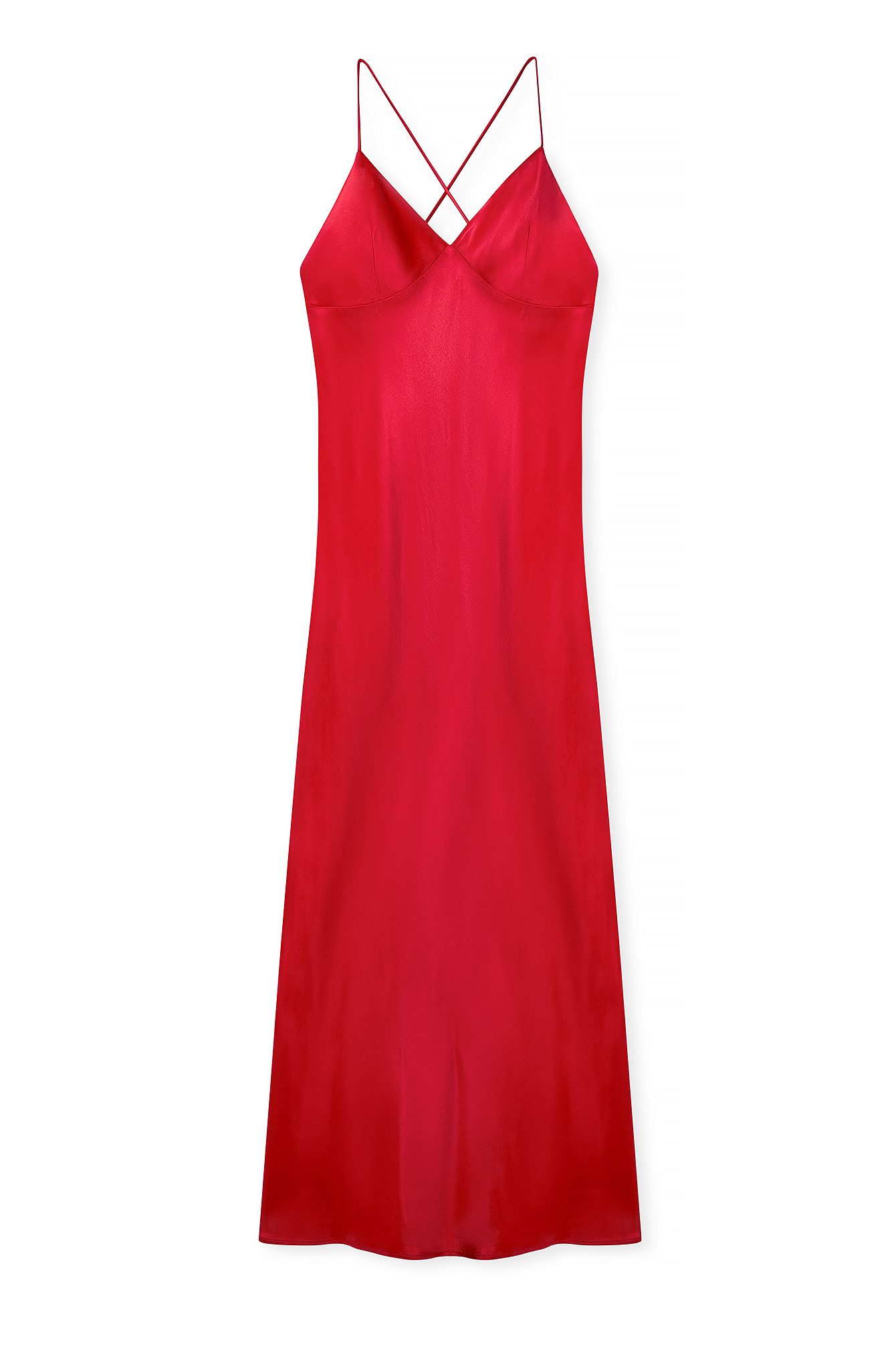 Red Satin Slip Dress