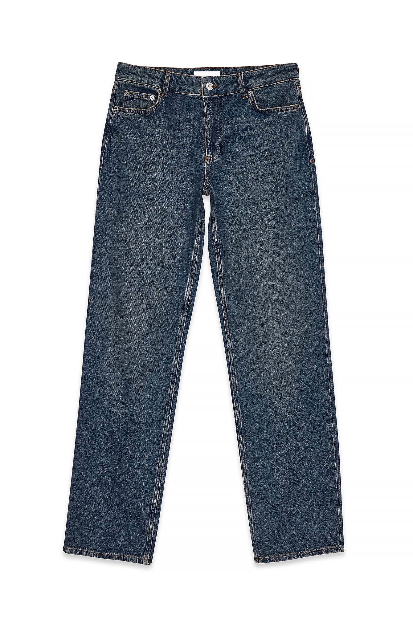 Blue Straight Low Waist Jeans