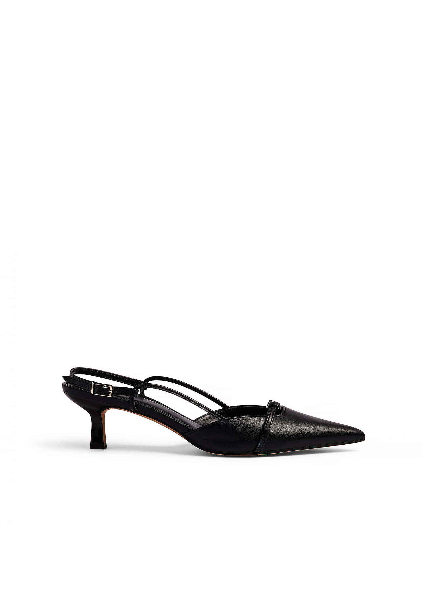 Black Strappy Slingback Pumps