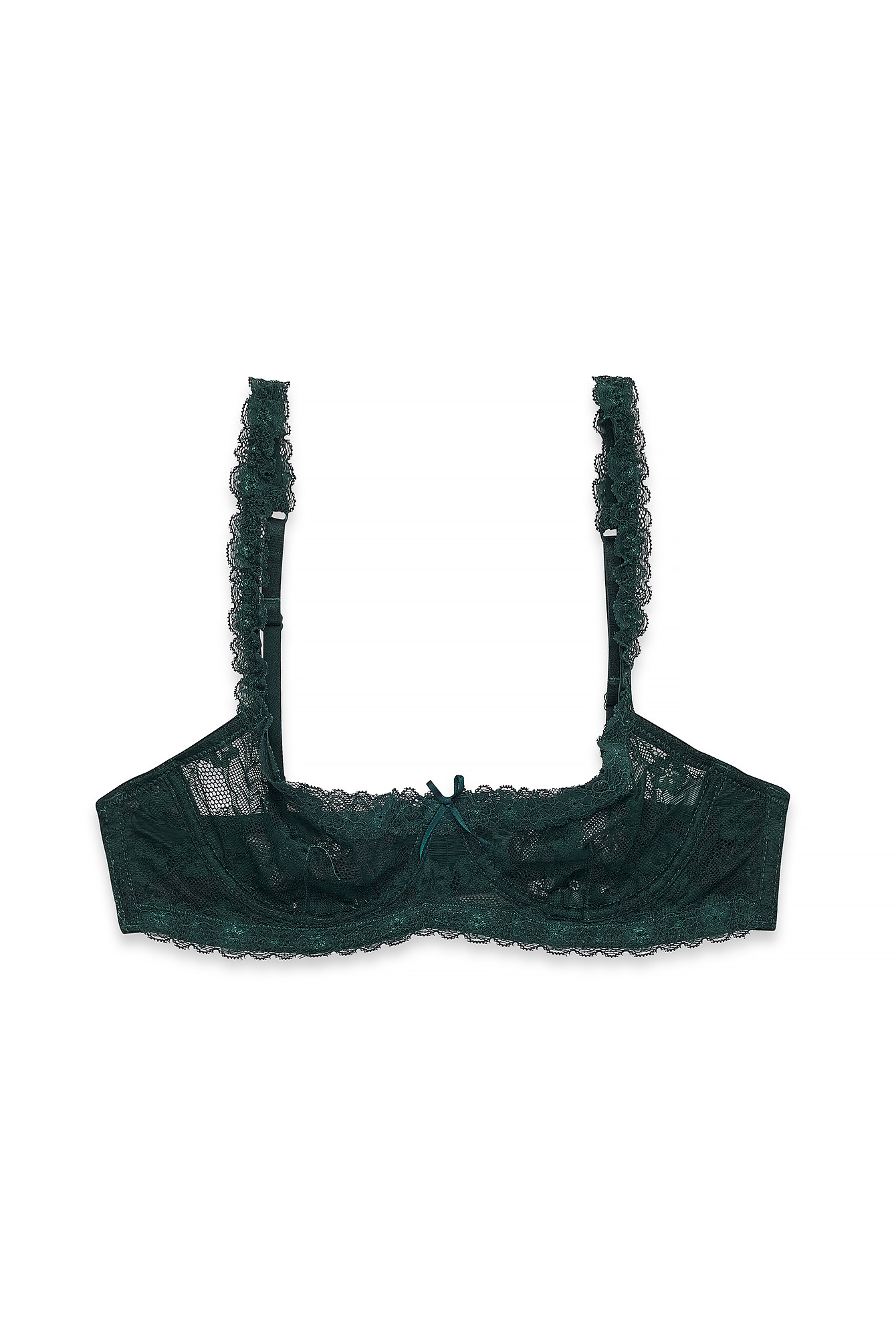 Deep Green Underwired Lace Bra