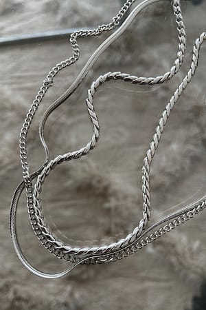 Silver 3-pakning halskjeder