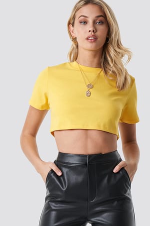 Yellow Heavy Cropped Tee