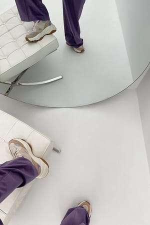 Offwhite/Lilac Trainers med sula