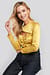 Cut Out Satin Long Sleeve Top
