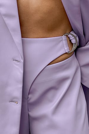 Purple Slå-om-mininederdel med D-ring