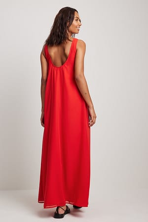 Red Zwiewna sukienka maxi z szyfonu