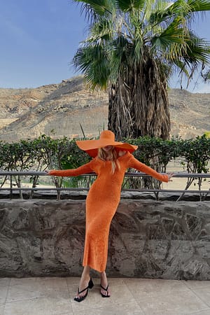 Orange Długa sukienka