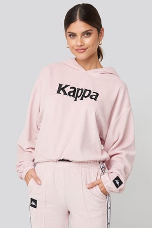 Pink/White Belua Crop Hood Sweater