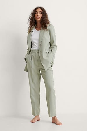 Green Recycled Cropped Suit Pants
