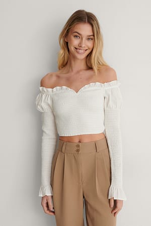 Offwhite Off Shoulder-Topp
