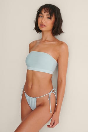 Light Blue Återvunnen bikinitrosa med knytdetalj
