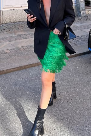 Green Minifalda con flecos