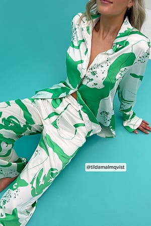 Green Print Kostymbyxor