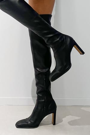 Black Thigh High Overknee Boots