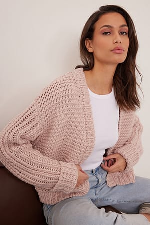 Peach Whip Chunky Knitted Cardigan