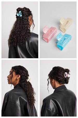 Multi 3-Pack Mini Squared Hairclips