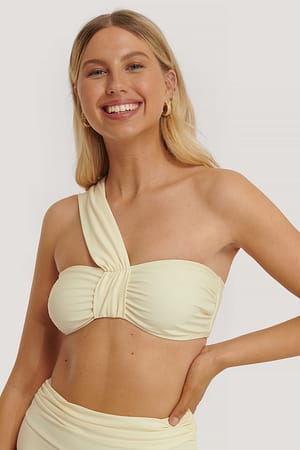 Offwhite One Way Shoulder Strap Bikini Top