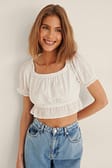 White Anglaise Cropped Top