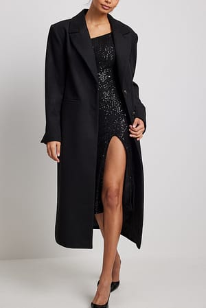Black Asymmetrisk klänning med paljetter