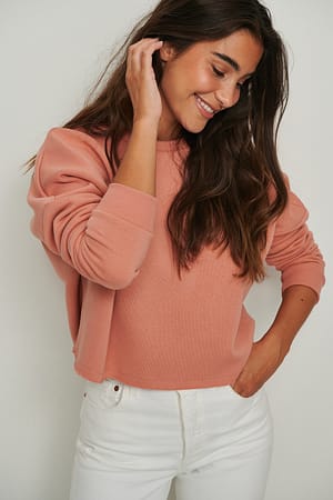 Dusty Dark Pink Organic Basic Cropped Sweater