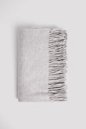 Grey Melange Basic Wool Blend Scarf