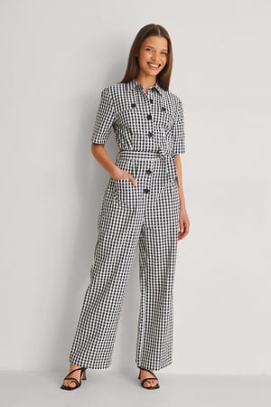 Checkered Jumpsuit med bälte