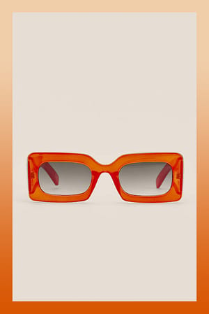 Orange Solglasögon med stora chunky bågar
