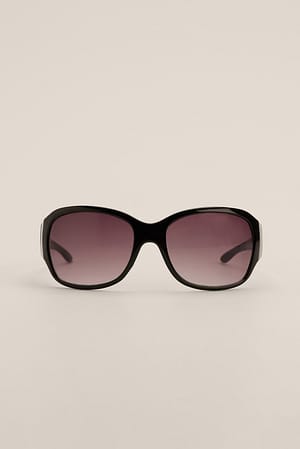 Black Óculos de sol com formato grande