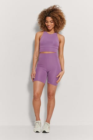 Purple Recyled Biker Shorts