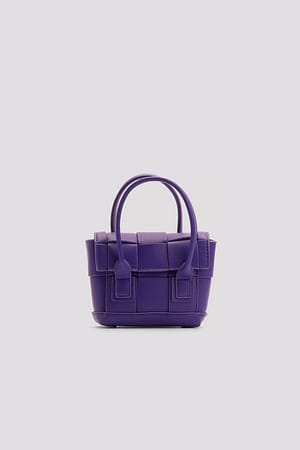 Purple Boxy Woven Micro Bag