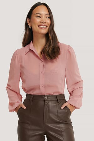 Dusty Pink Buttoned Shirt Blouse