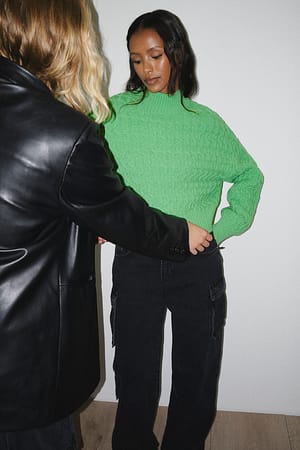 Green Dziergany krótki sweter