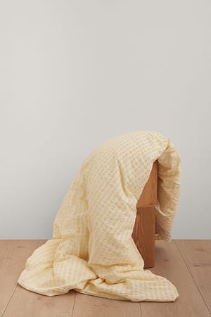 Yellow Roupa de cama em Seersucker de xadrez