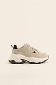 beige/Black Chunky Contrast Detail Trainers