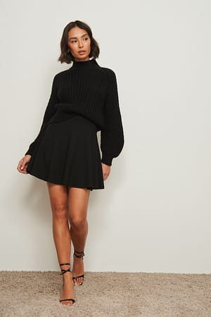 Black Minifalda con corte circular