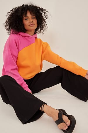 Pink/Orange Hættetrøje
